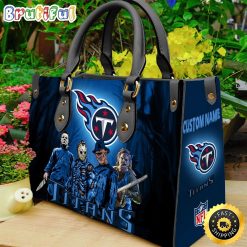 NFL Tennessee Titans Custom Name Halloween Edition Leather Hand Bag