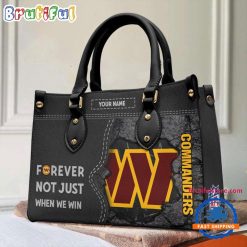 NFL Washington Commanders Custom Name Gift For Fans Leather Hand Bag