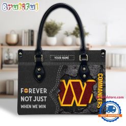NFL Washington Commanders Custom Name Gift For Fans Leather Hand Bag