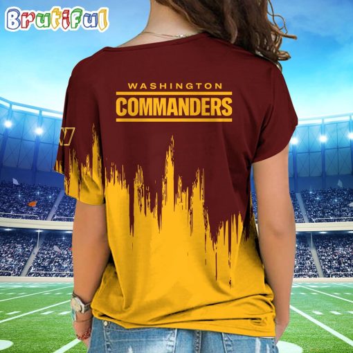 NFL Washington Commanders Custom Name Limited Edition One Shoulder T-Shirt