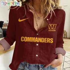 NFL Washington Commanders Custom Name New Edition Casual Shirt for Women