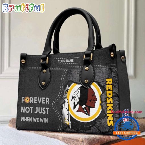 NFL Washington Redskin Custom Name Gift For Fans Leather Hand Bag
