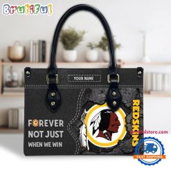 NFL Washington Redskin Custom Name Gift For Fans Leather Hand Bag