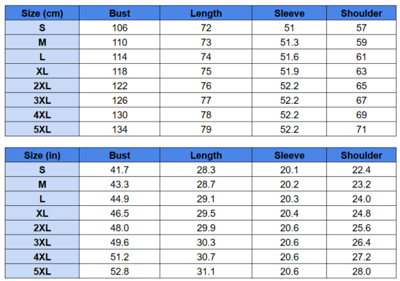 Waffle Hoodie Size Chart 