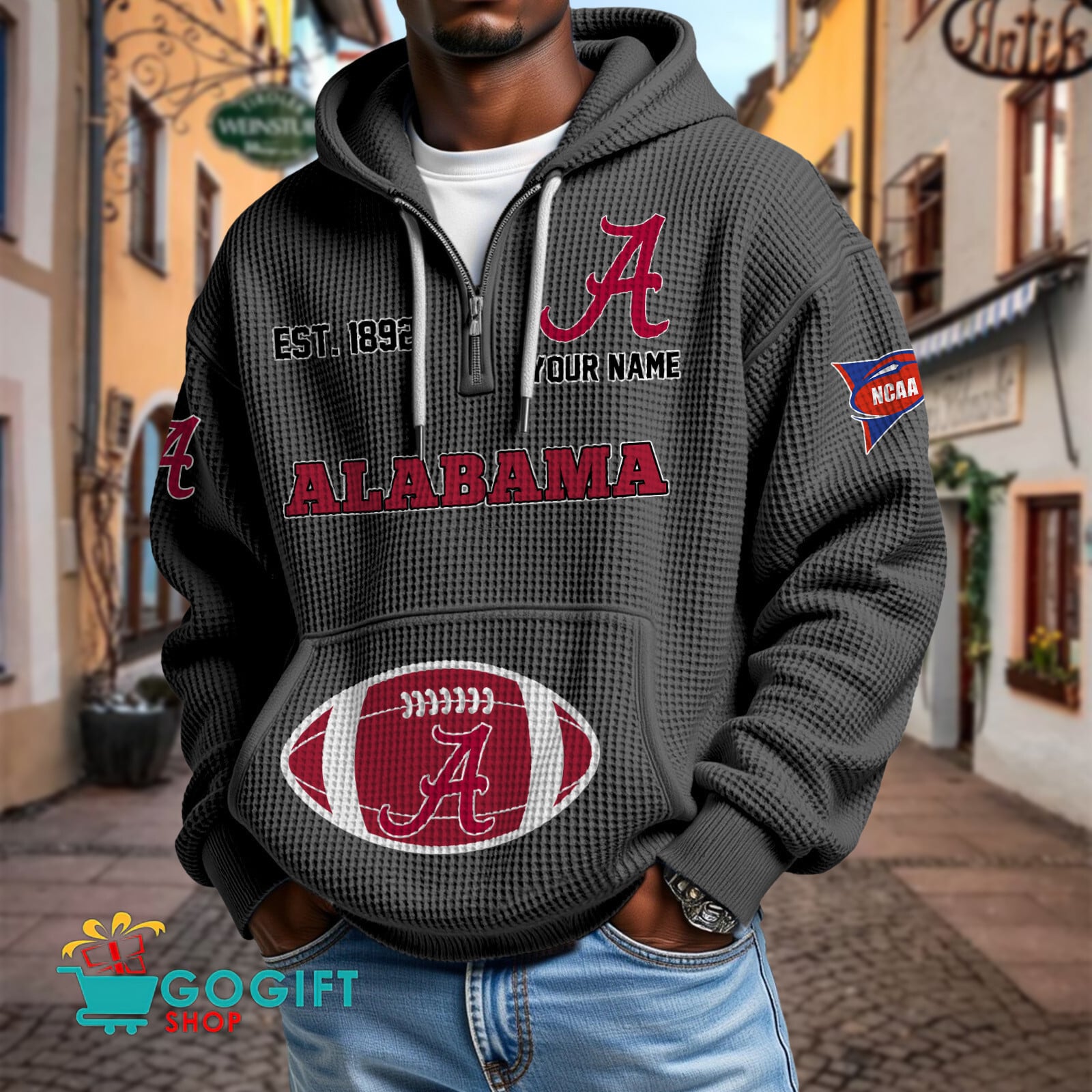 Alabama Crimson Tide – Waffle Hoodie Special Edition with Custom Name Alabama Crimson Tide – Waffle Hoodie Special Edition with Custom Name