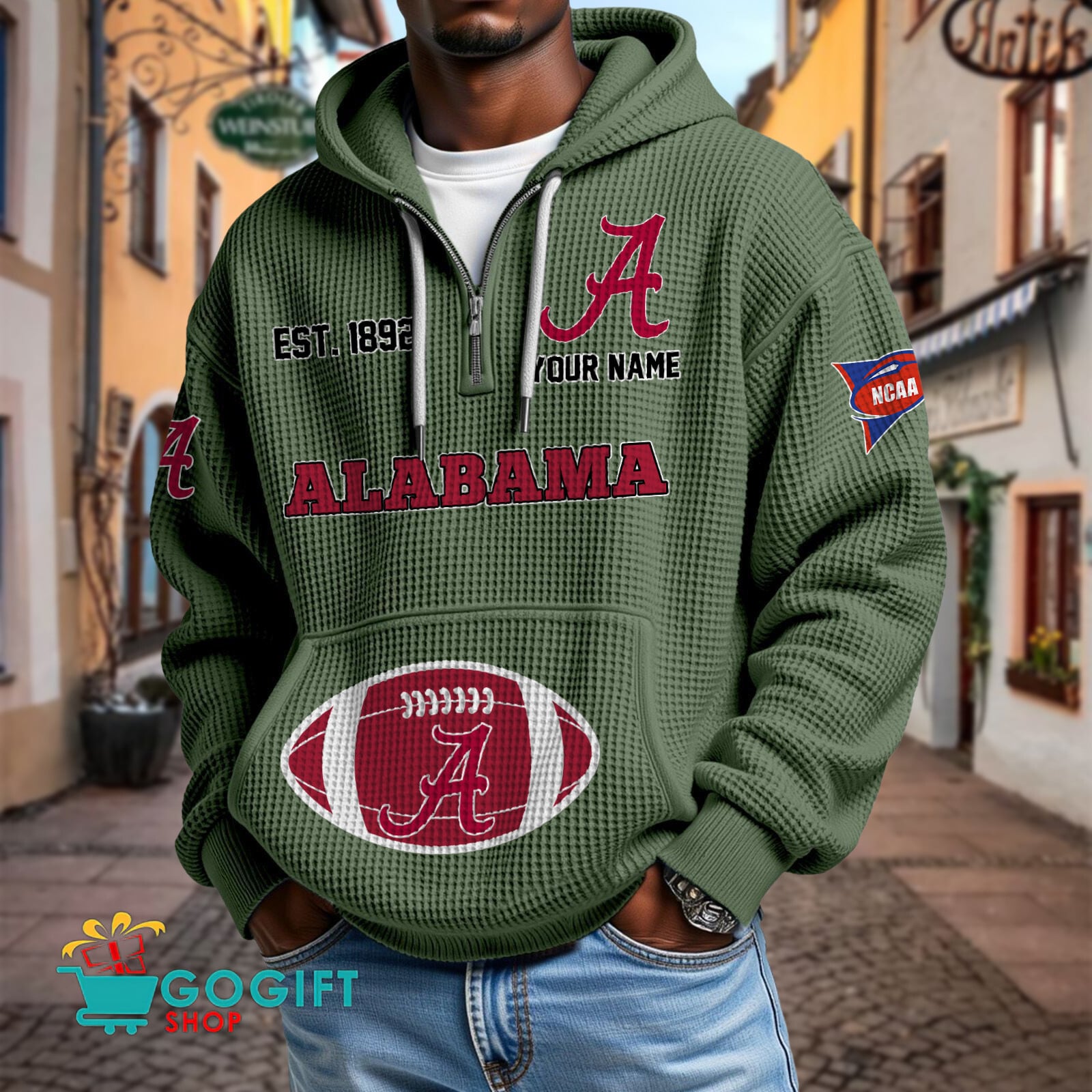Alabama Crimson Tide – Waffle Hoodie Special Edition with Custom Name Alabama Crimson Tide – Waffle Hoodie Special Edition with Custom Name