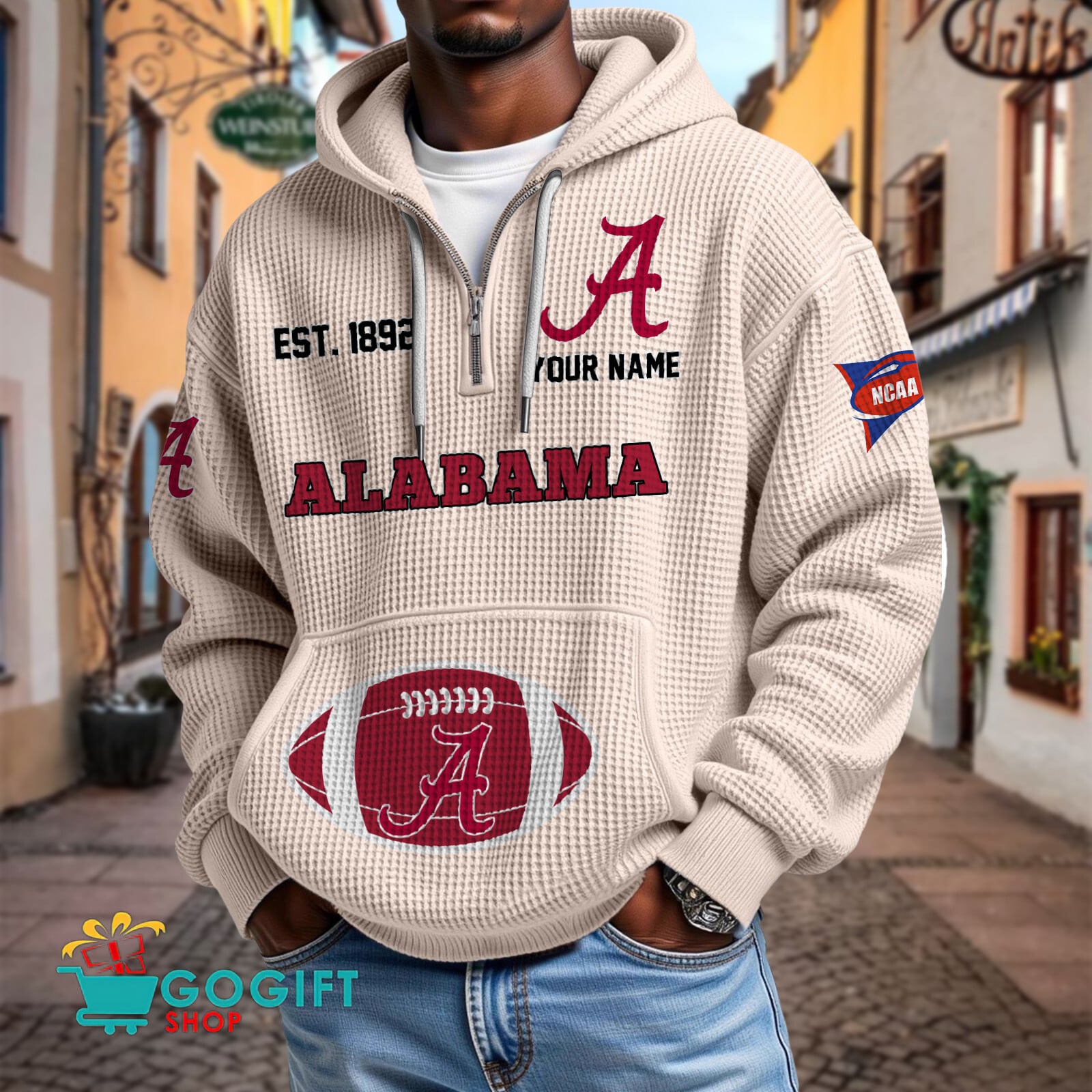 Alabama Crimson Tide – Waffle Hoodie Special Edition with Custom Name Alabama Crimson Tide – Waffle Hoodie Special Edition with Custom Name