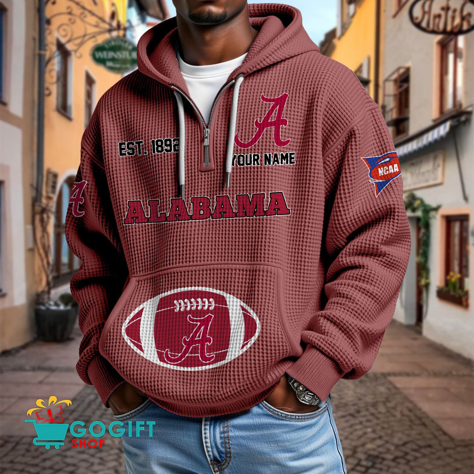Alabama Crimson Tide – Waffle Hoodie Special Edition with Custom Name Alabama Crimson Tide – Waffle Hoodie Special Edition with Custom Name