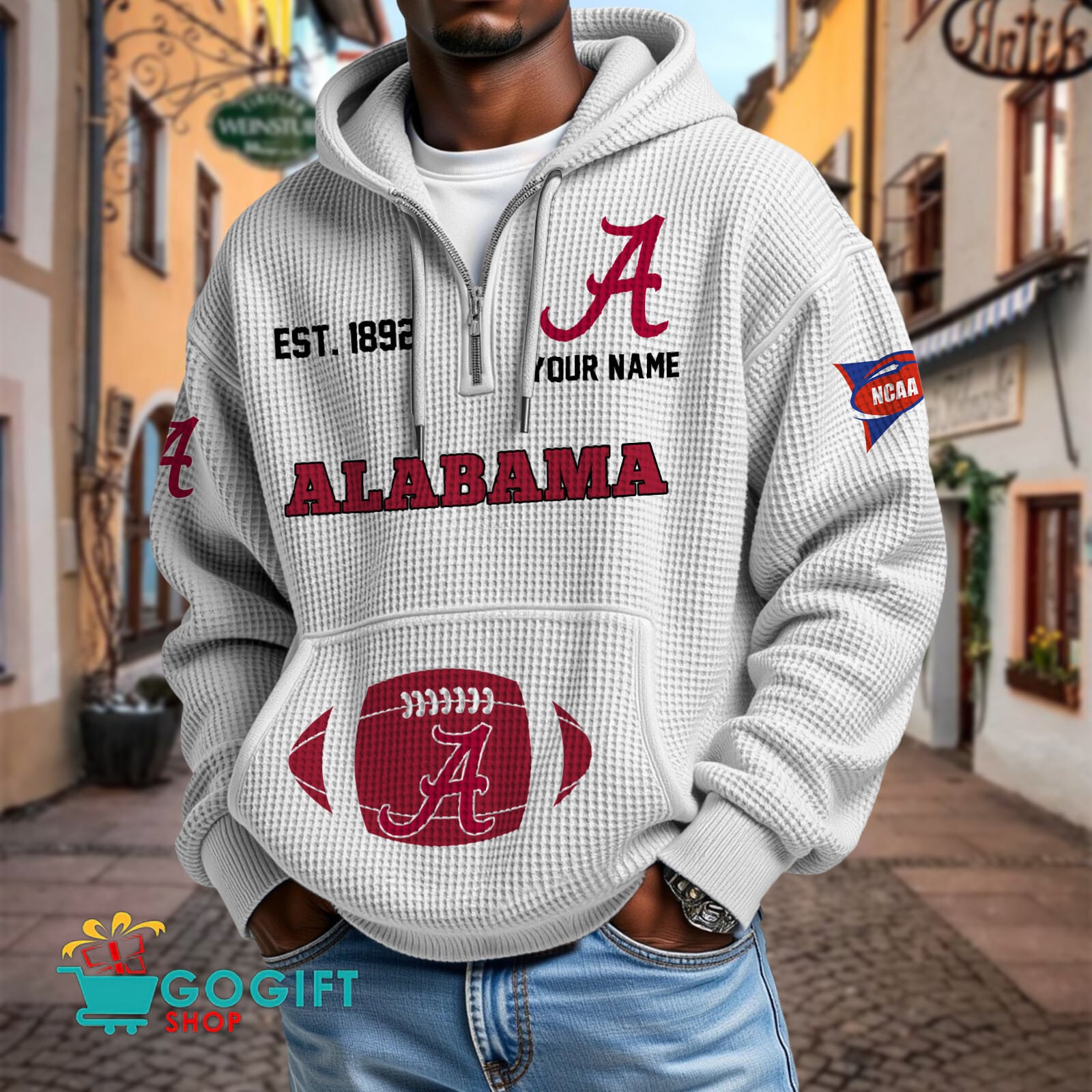 Alabama Crimson Tide – Waffle Hoodie Special Edition with Custom Name Alabama Crimson Tide – Waffle Hoodie Special Edition with Custom Name