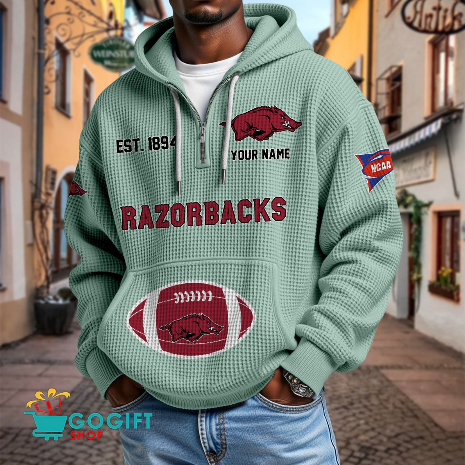 Arkansas Razorbacks – Waffle Hoodie Special Edition with Custom Name Arkansas Razorbacks – Waffle Hoodie Special Edition with Custom Name