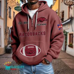 Arkansas Razorbacks – Waffle Hoodie Special Edition with Custom Name