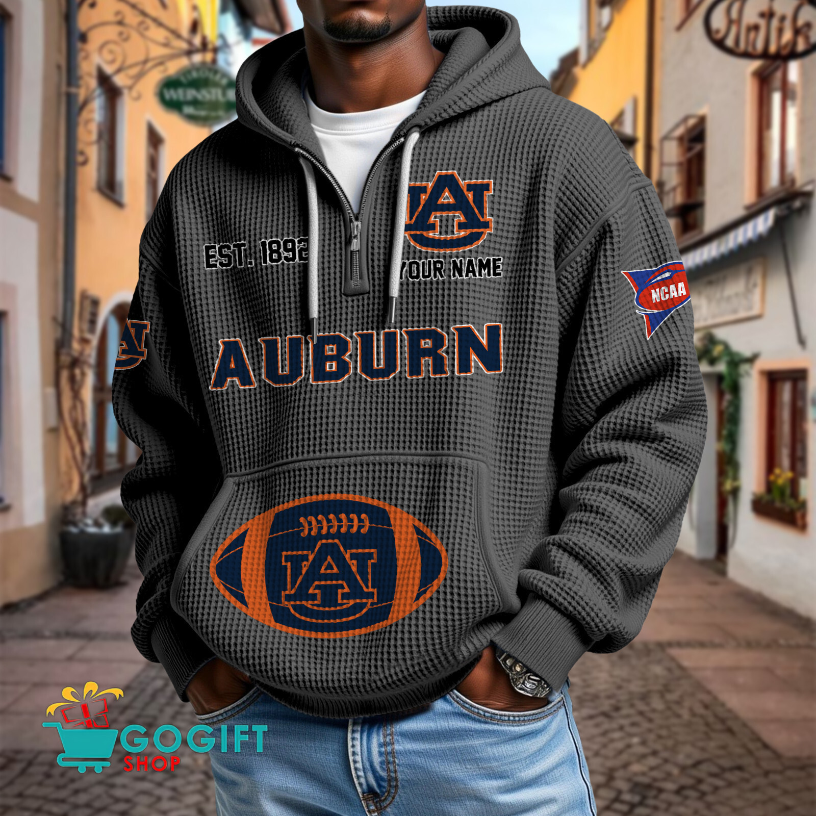 Auburn Tigers – Waffle Hoodie Special Edition with Custom Name Auburn Tigers – Waffle Hoodie Special Edition with Custom Name
