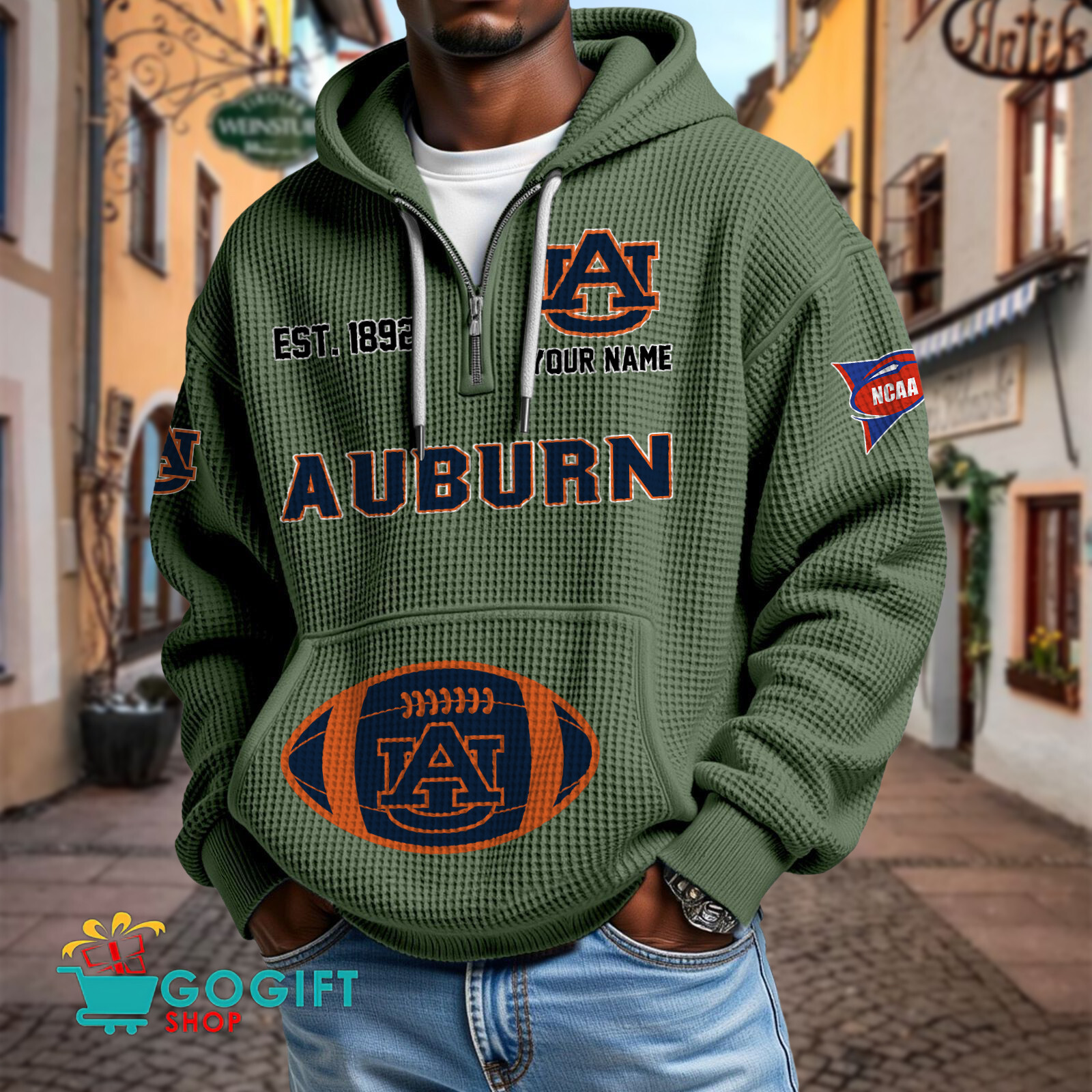 Auburn Tigers – Waffle Hoodie Special Edition with Custom Name Auburn Tigers – Waffle Hoodie Special Edition with Custom Name