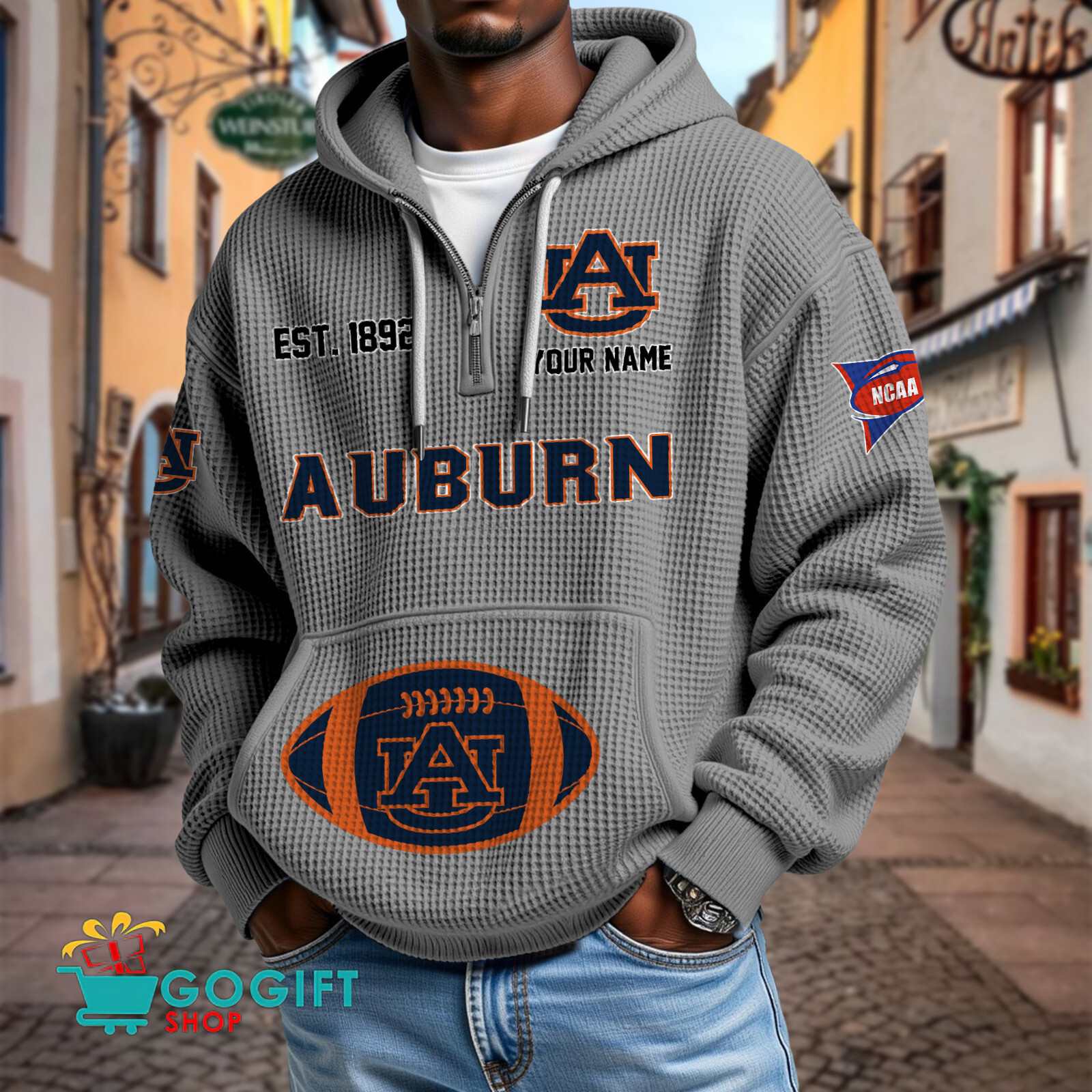 Auburn Tigers – Waffle Hoodie Special Edition with Custom Name Auburn Tigers – Waffle Hoodie Special Edition with Custom Name