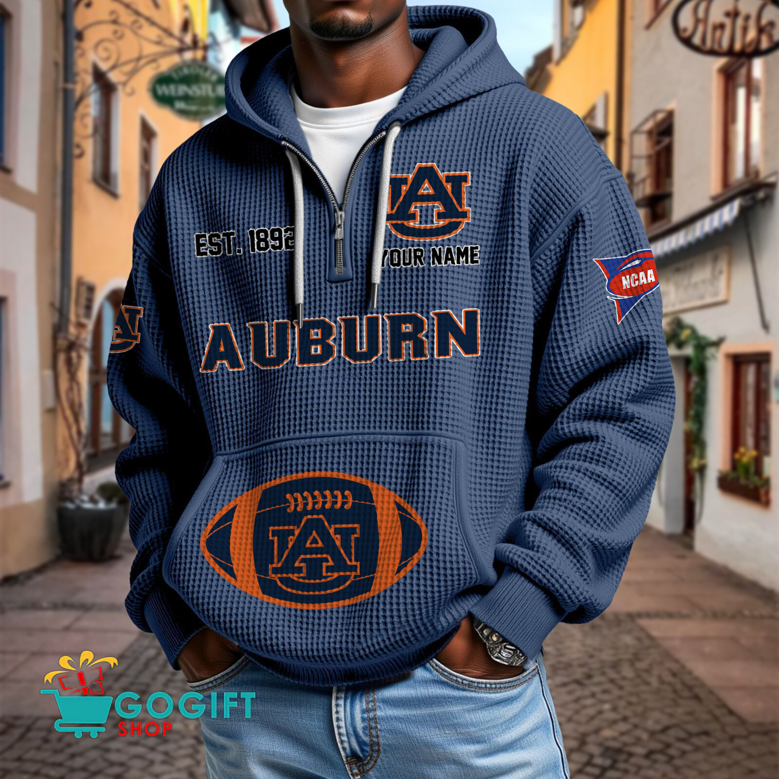 Auburn Tigers – Waffle Hoodie Special Edition with Custom Name Auburn Tigers – Waffle Hoodie Special Edition with Custom Name
