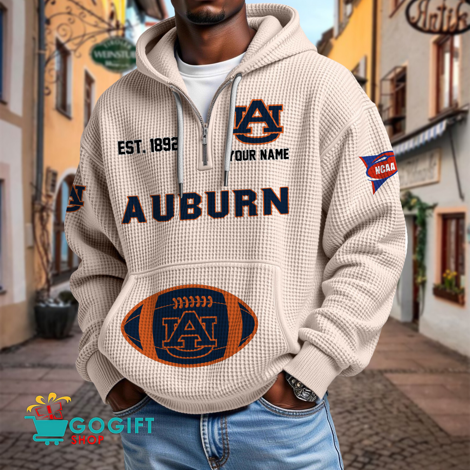 Auburn Tigers – Waffle Hoodie Special Edition with Custom Name Auburn Tigers – Waffle Hoodie Special Edition with Custom Name