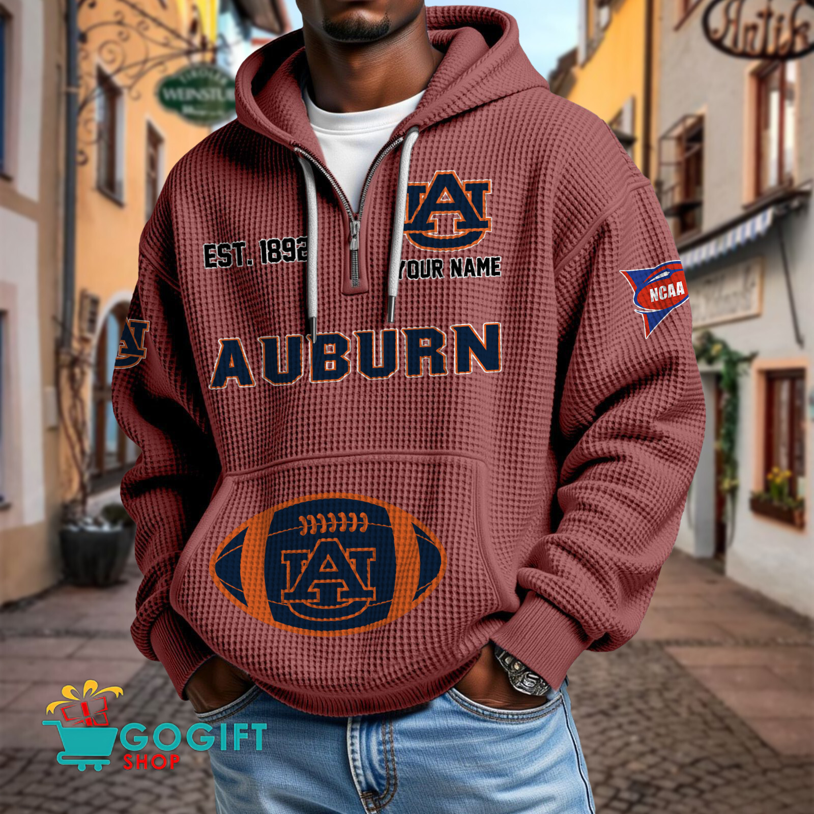 Auburn Tigers – Waffle Hoodie Special Edition with Custom Name Auburn Tigers – Waffle Hoodie Special Edition with Custom Name