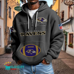 Baltimore Ravens – Waffle Hoodie Limited Edition with Custom Name