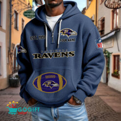 Baltimore Ravens – Waffle Hoodie Limited Edition with Custom Name
