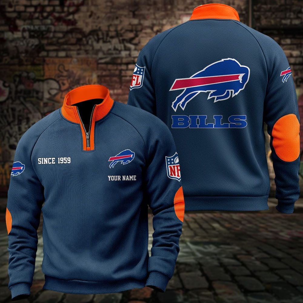 Buffalo Bills – Quarter-Zip Sweatshirt Limited Edition with Custom Name Buffalo Bills – Quarter-Zip Sweatshirt Limited Edition with Custom Name