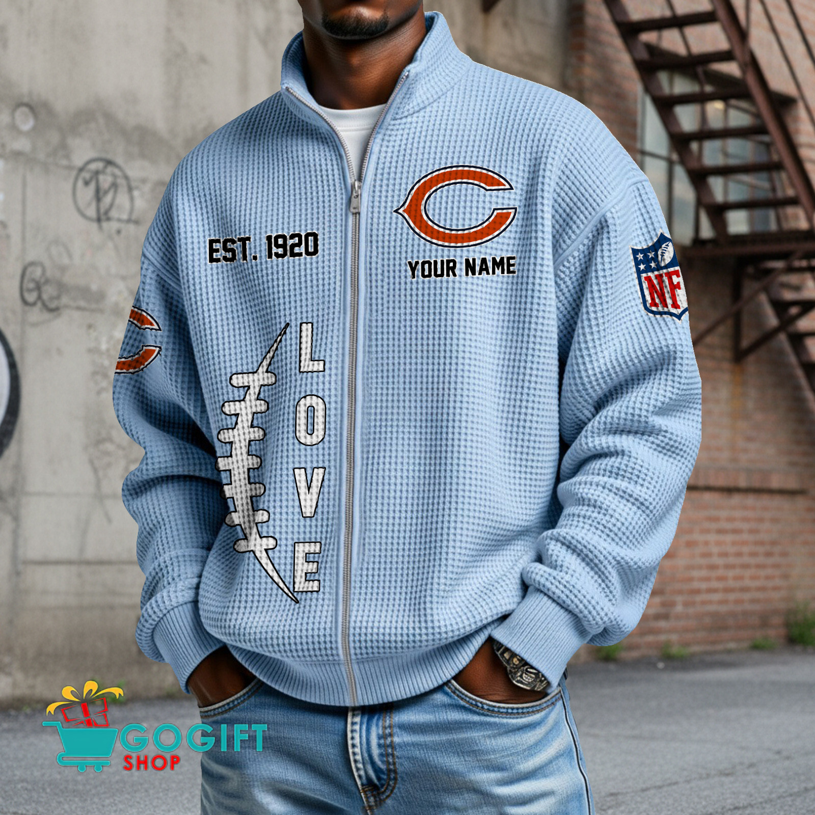Chicago Bears – Waffle Jacket Limited Edition with Custom Name Chicago Bears – Waffle Jacket Limited Edition with Custom Name