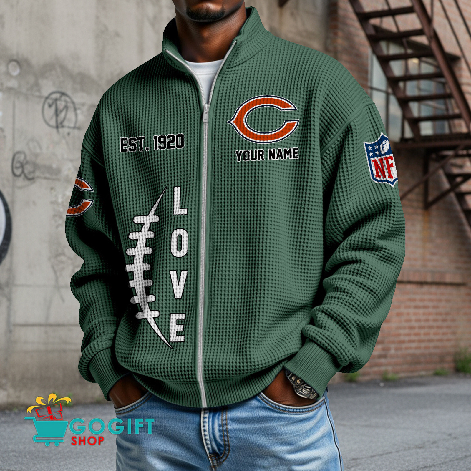 Chicago Bears – Waffle Jacket Limited Edition with Custom Name Chicago Bears – Waffle Jacket Limited Edition with Custom Name