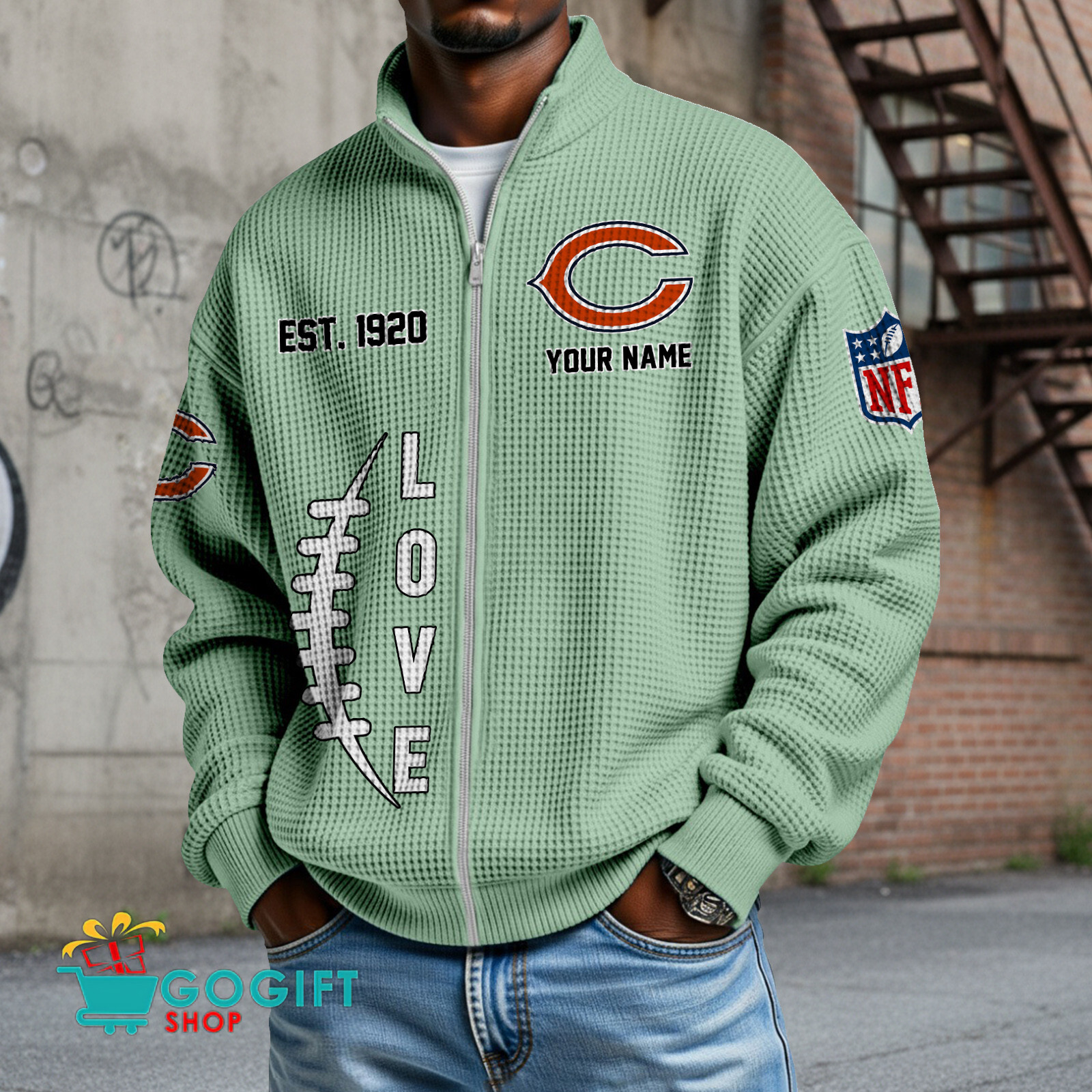 Chicago Bears – Waffle Jacket Limited Edition with Custom Name Chicago Bears – Waffle Jacket Limited Edition with Custom Name