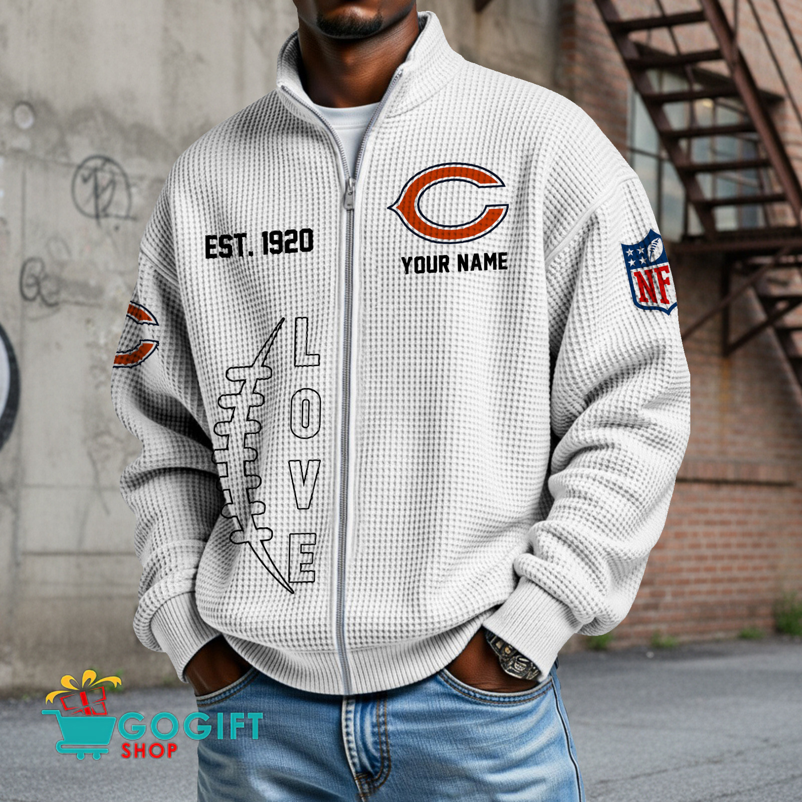 Chicago Bears – Waffle Jacket Limited Edition with Custom Name Chicago Bears – Waffle Jacket Limited Edition with Custom Name
