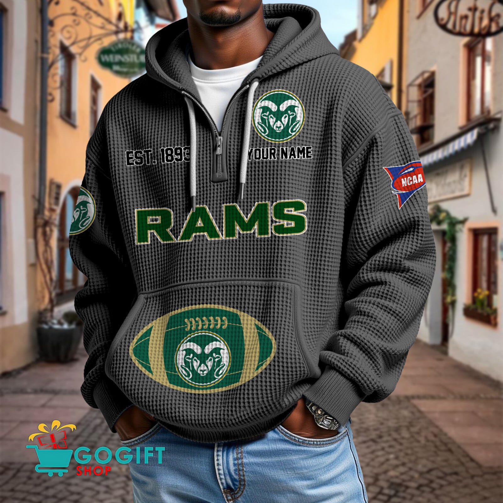 Colorado State Rams – Waffle Hoodie Special Edition with Custom Name Colorado State Rams – Waffle Hoodie Special Edition with Custom Name