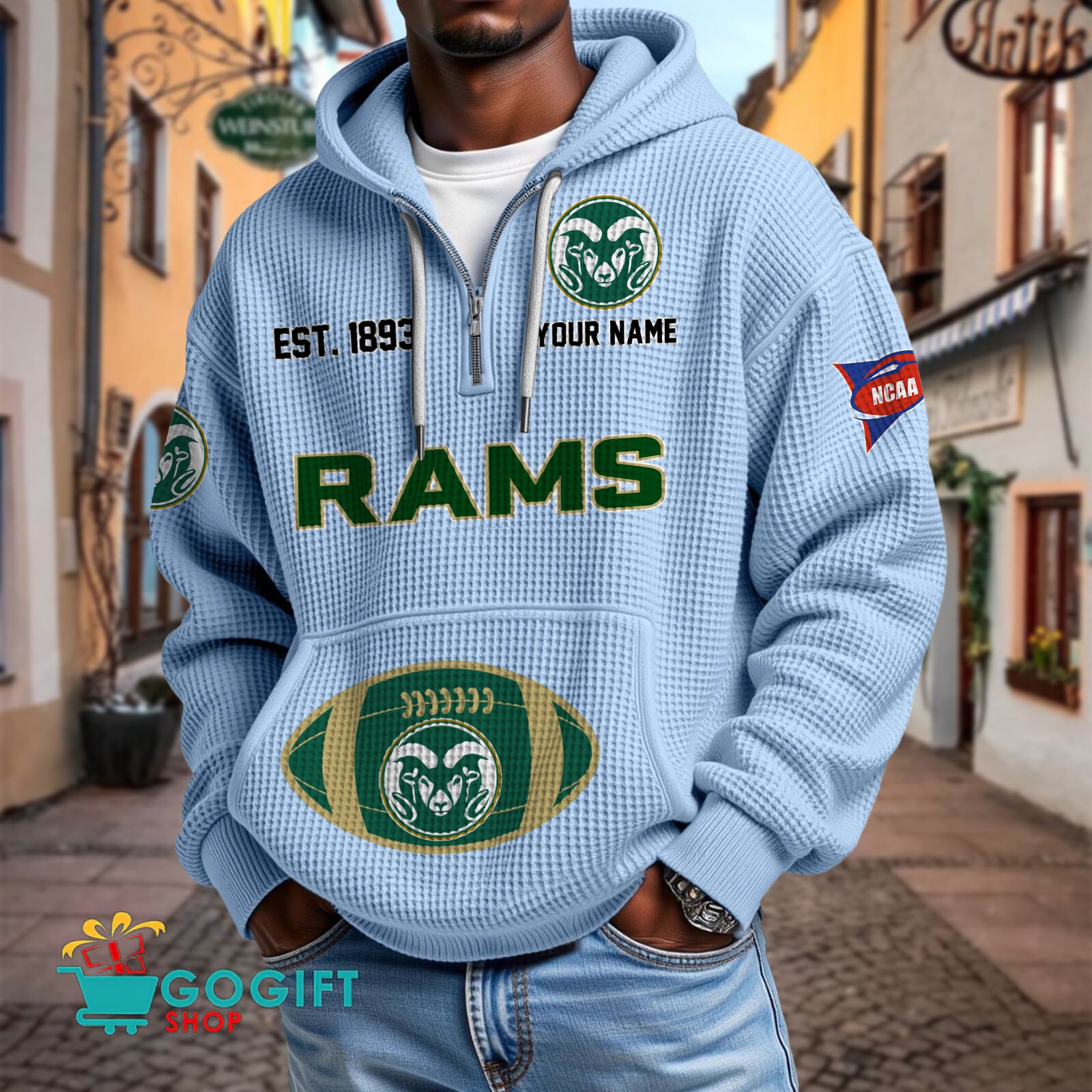 Colorado State Rams – Waffle Hoodie Special Edition with Custom Name Colorado State Rams – Waffle Hoodie Special Edition with Custom Name