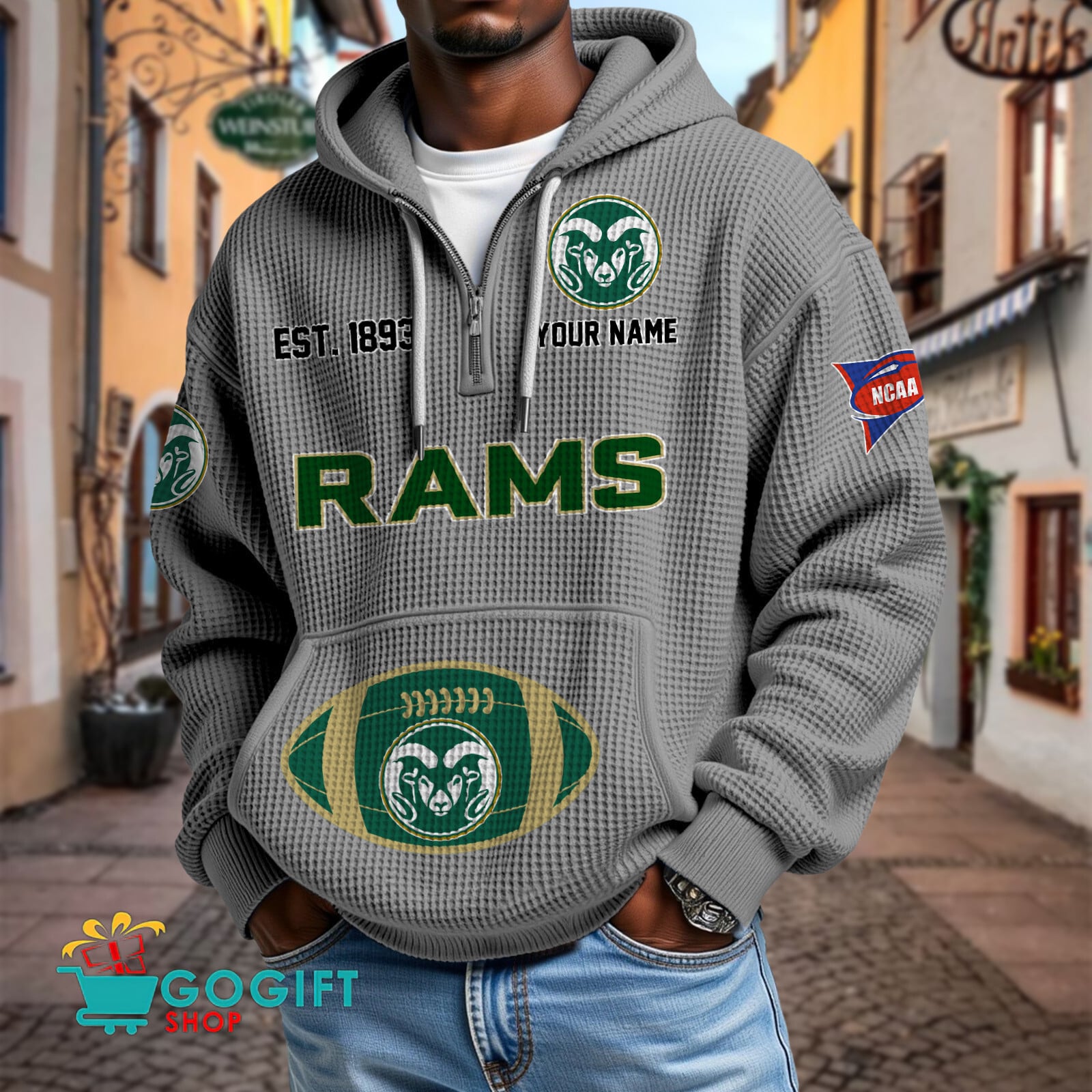 Colorado State Rams – Waffle Hoodie Special Edition with Custom Name Colorado State Rams – Waffle Hoodie Special Edition with Custom Name