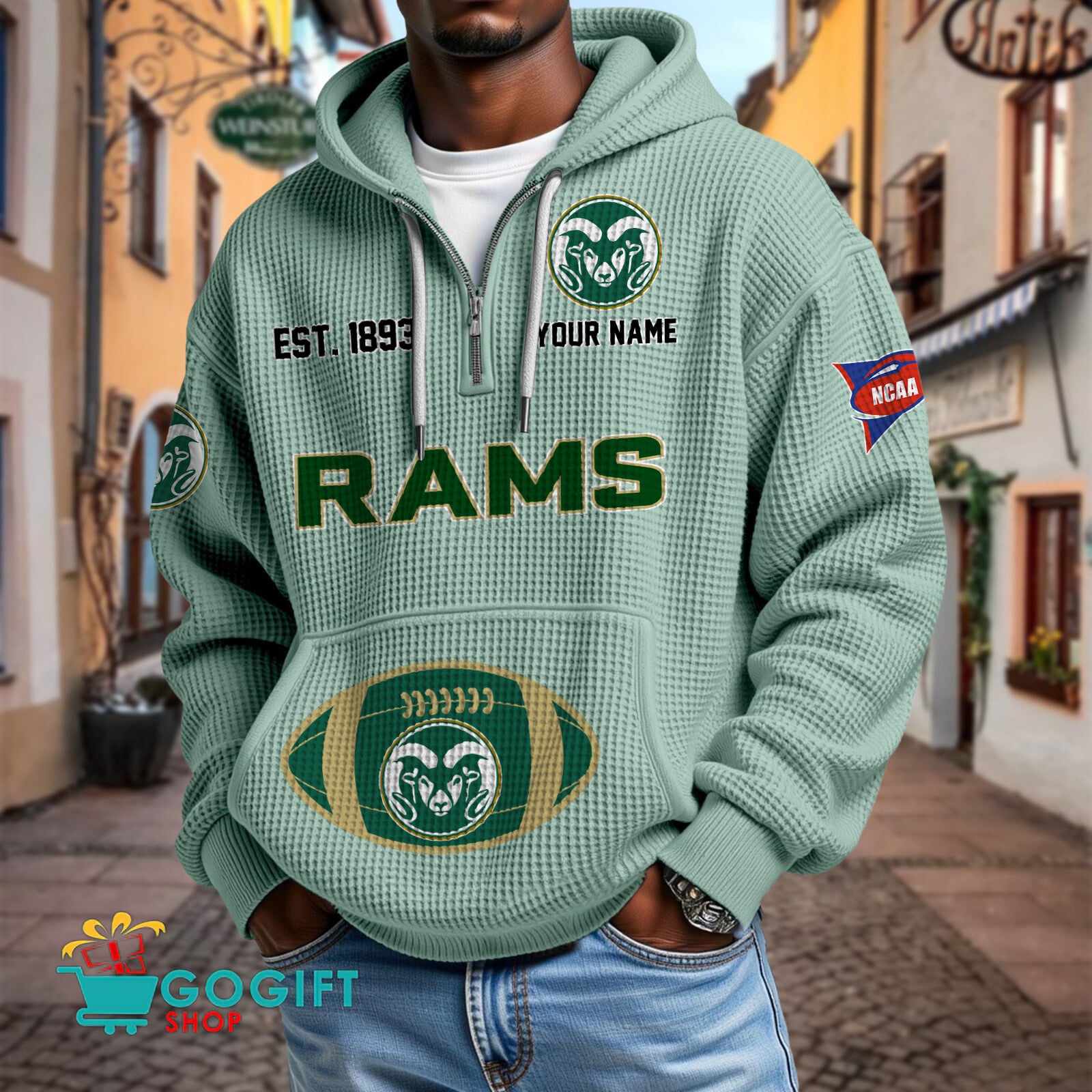 Colorado State Rams – Waffle Hoodie Special Edition with Custom Name Colorado State Rams – Waffle Hoodie Special Edition with Custom Name