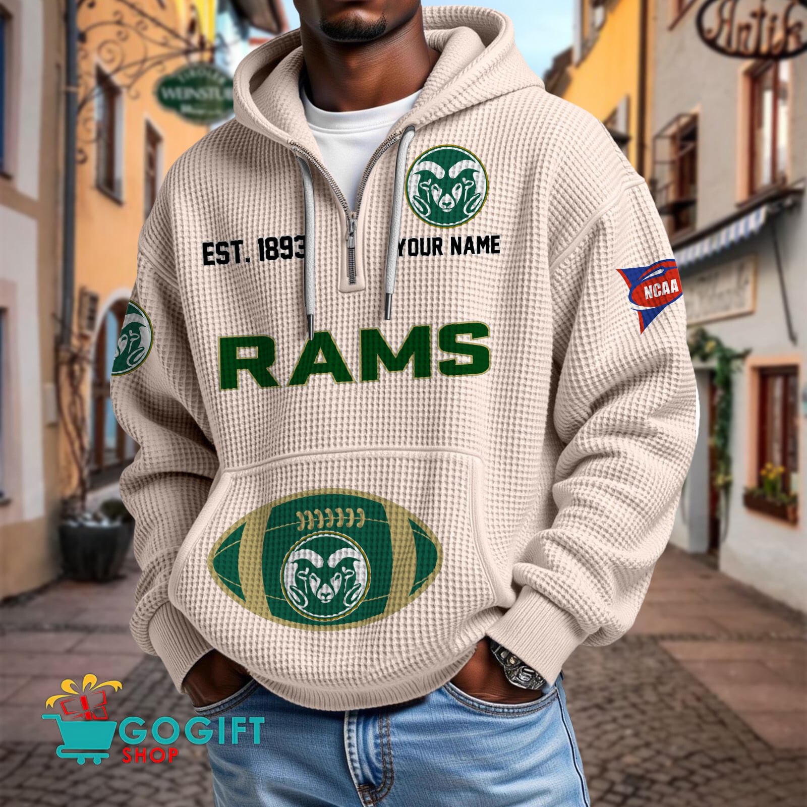 Colorado State Rams – Waffle Hoodie Special Edition with Custom Name Colorado State Rams – Waffle Hoodie Special Edition with Custom Name