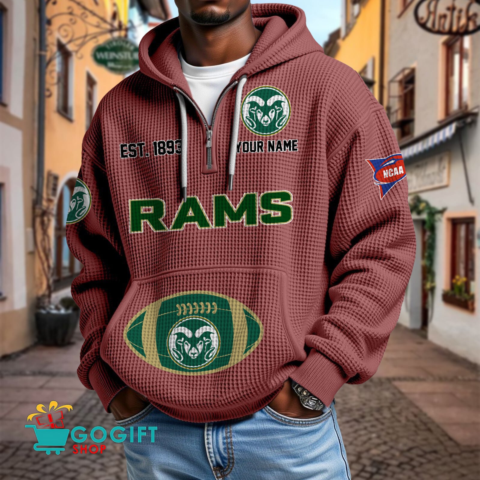Colorado State Rams – Waffle Hoodie Special Edition with Custom Name Colorado State Rams – Waffle Hoodie Special Edition with Custom Name