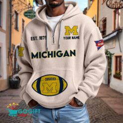 Michigan Wolverines – Waffle Hoodie Special Edition with Custom Name