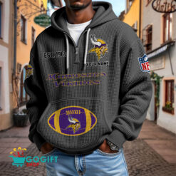 Minnesota Vikings – Waffle Hoodie Limited Edition with Custom Name