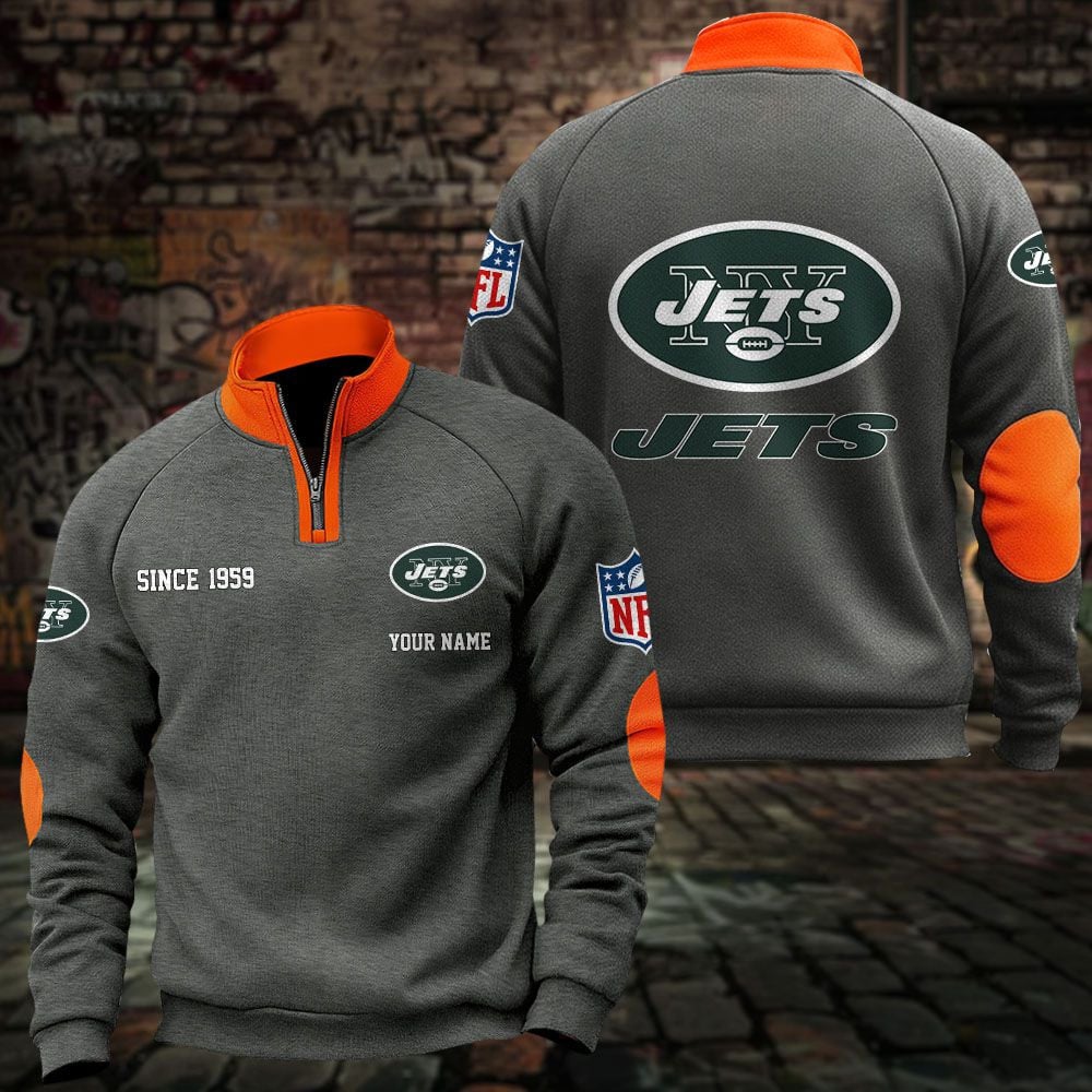 New York Jets – Quarter-Zip Sweatshirt Limited Edition with Custom Name New York Jets – Quarter-Zip Sweatshirt Limited Edition with Custom Name