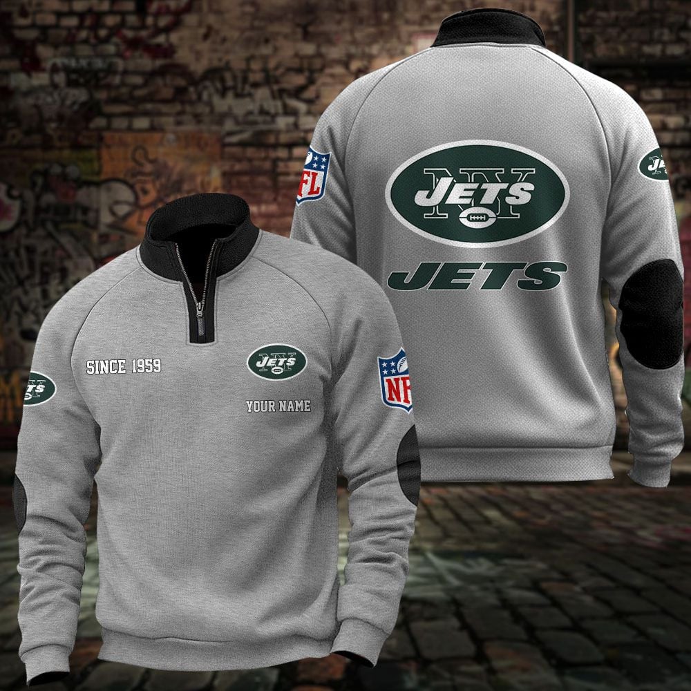 New York Jets – Quarter-Zip Sweatshirt Limited Edition with Custom Name New York Jets – Quarter-Zip Sweatshirt Limited Edition with Custom Name