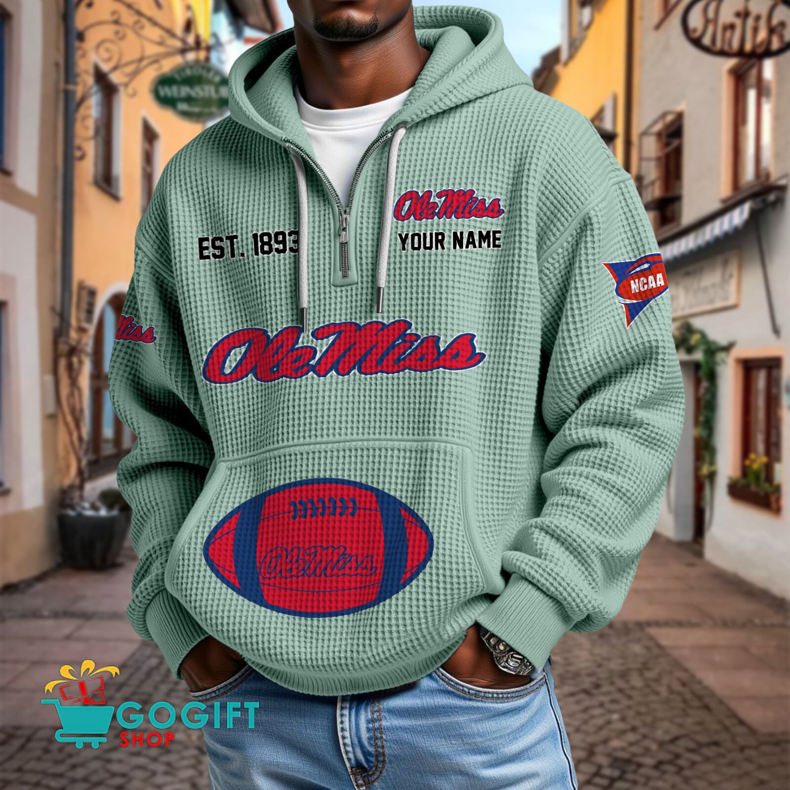 Ole Miss Rebels – Waffle Hoodie Special Edition with Custom Name Ole Miss Rebels – Waffle Hoodie Special Edition with Custom Name