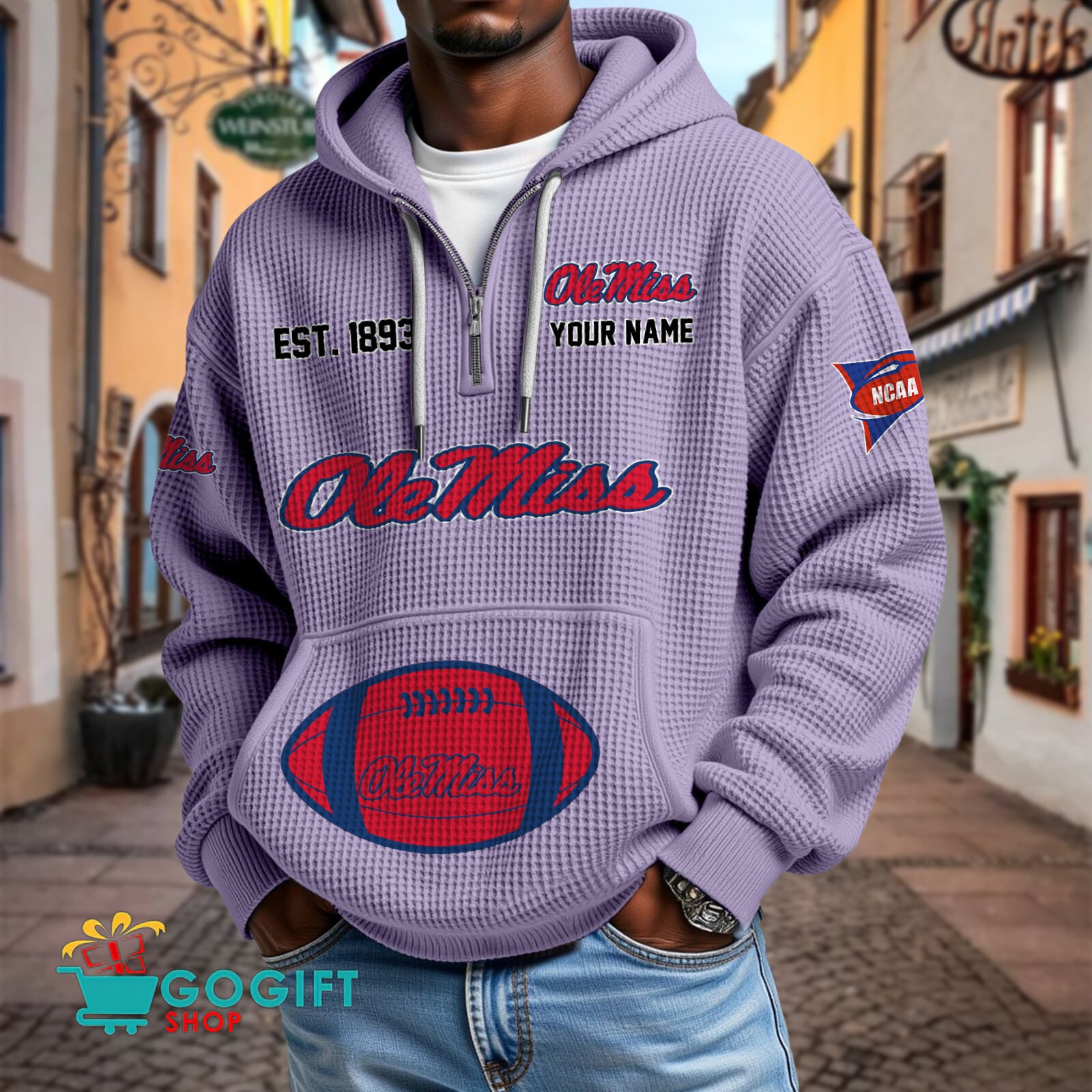 Ole Miss Rebels – Waffle Hoodie Special Edition with Custom Name Ole Miss Rebels – Waffle Hoodie Special Edition with Custom Name