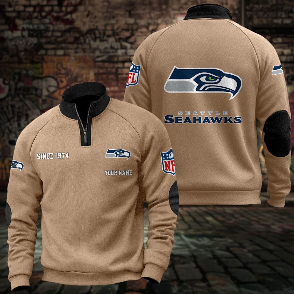 Seattle Seahawks – Quarter-Zip Sweatshirt Limited Edition with Custom Name Seattle Seahawks – Quarter-Zip Sweatshirt Limited Edition with Custom Name