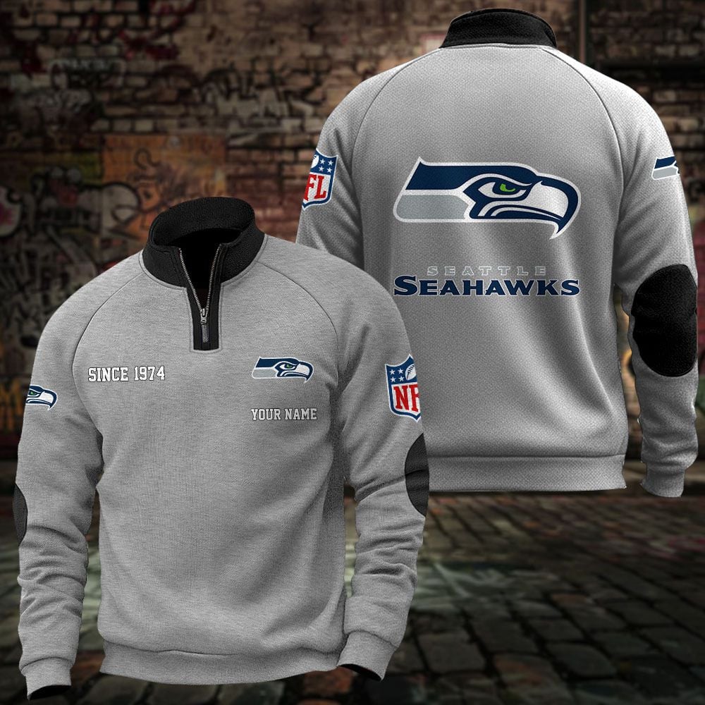 Seattle Seahawks – Quarter-Zip Sweatshirt Limited Edition with Custom Name Seattle Seahawks – Quarter-Zip Sweatshirt Limited Edition with Custom Name