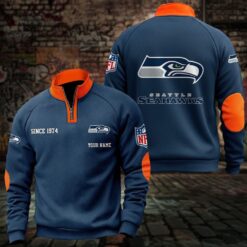 Seattle Seahawks – Quarter-Zip Sweatshirt Limited Edition with Custom Name