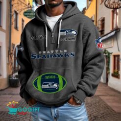 Seattle Seahawks – Waffle Hoodie Limited Edition with Custom Name