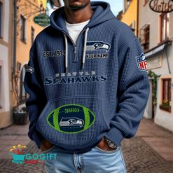Seattle Seahawks – Waffle Hoodie Limited Edition with Custom Name