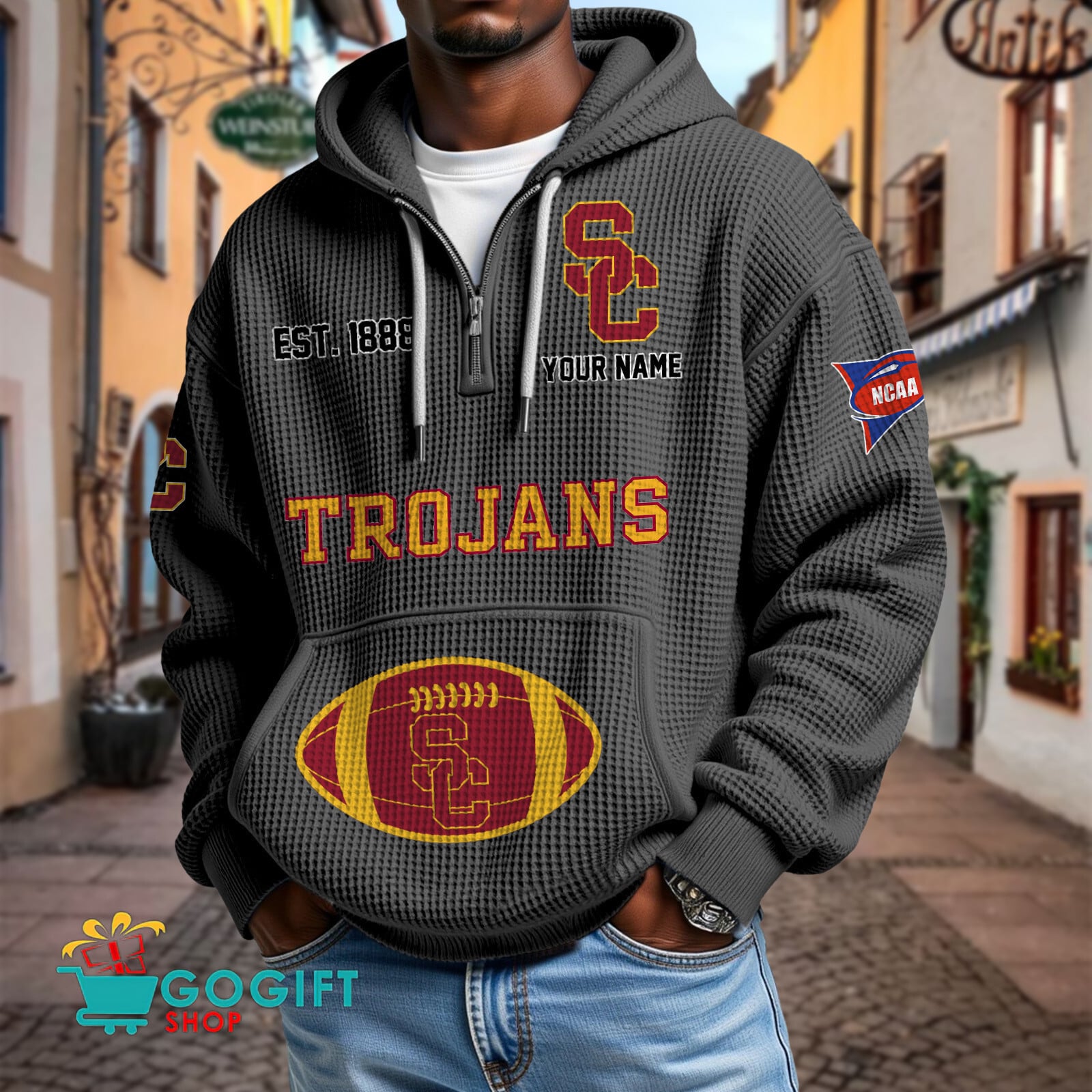 USC Trojans – Waffle Hoodie Special Edition with Custom Name USC Trojans – Waffle Hoodie Special Edition with Custom Name