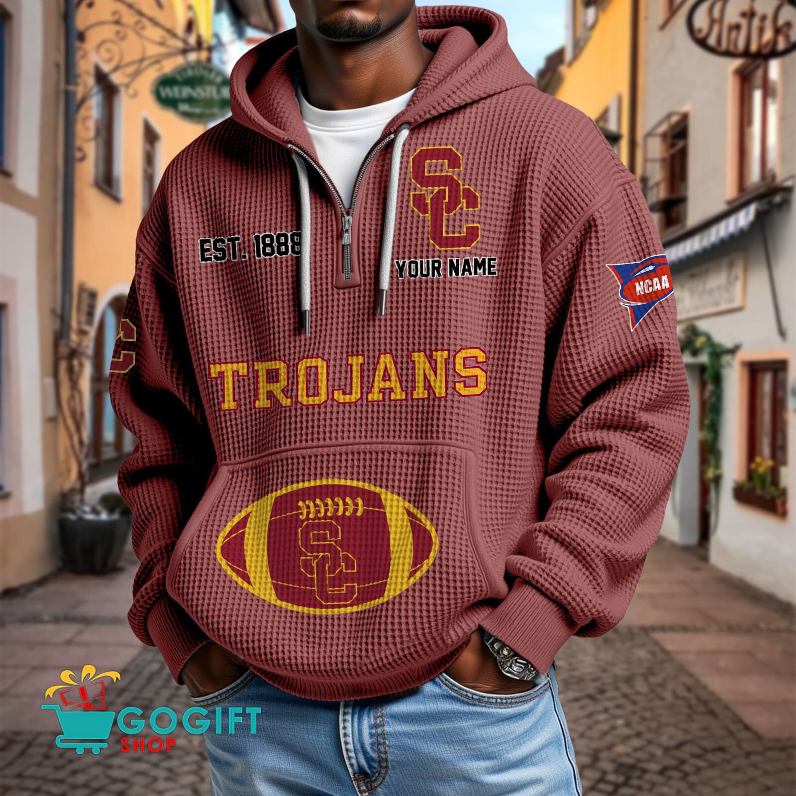 USC Trojans – Waffle Hoodie Special Edition with Custom Name USC Trojans – Waffle Hoodie Special Edition with Custom Name