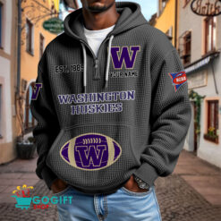 Washington Huskies – Waffle Hoodie Special Edition with Custom Name
