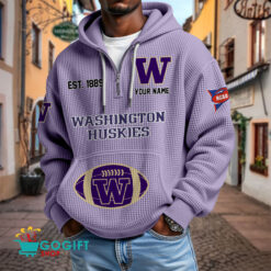 Washington Huskies – Waffle Hoodie Special Edition with Custom Name