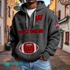 Wisconsin Badgers – Waffle Hoodie Special Edition with Custom Name